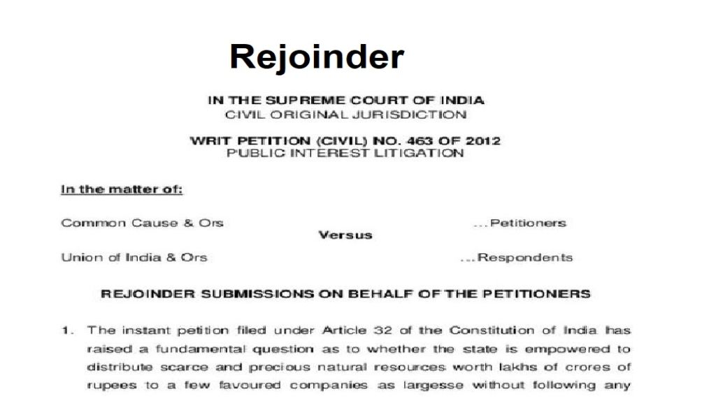 civil case rejoinder